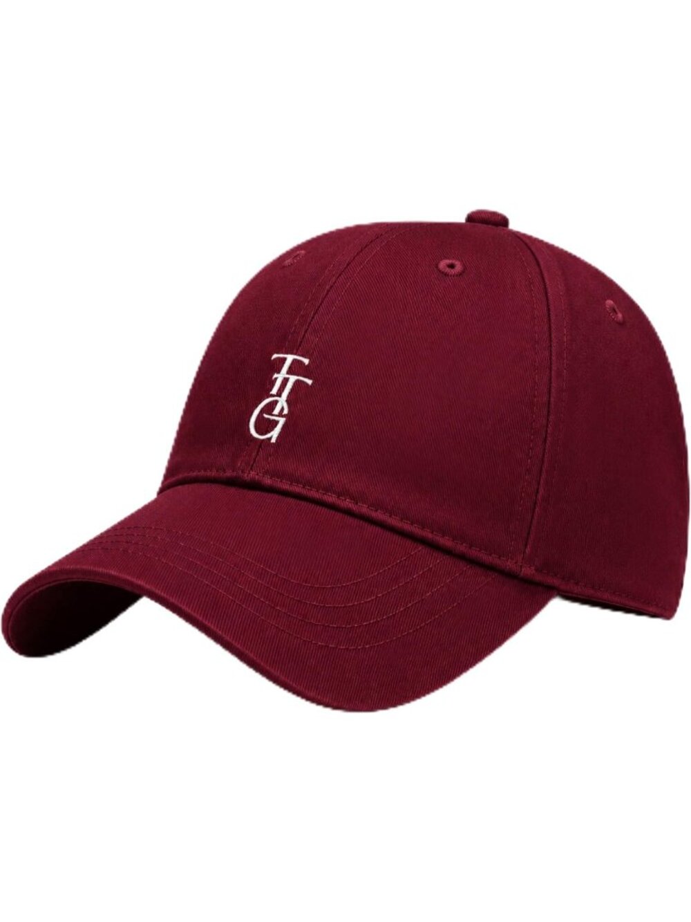 Unisex Charlet Red Washed Cotton Casual Unstructured Adjustable Baseball Cap